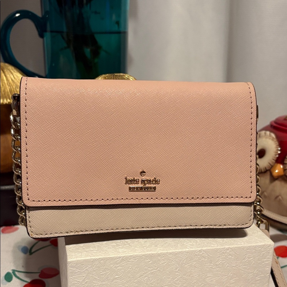 Kate Spade Cameron Street Corin Pink and Tan Color block Crossbody Bag